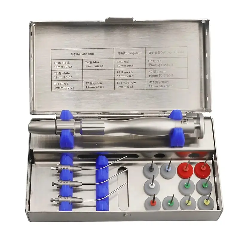 Ekodento Endodontic Broken File Retrieval Kit | Path & Cutting Drills, Colour-Coded Components, Stainless Steel Case, Multiple Drill Sizes - Master