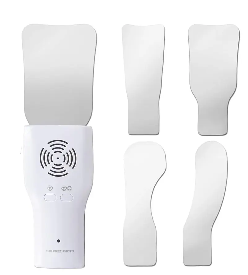 Eko-Fog Free Intra Oral Mirror Set of 4 with Built-In Fan | Rechargeable, Bright LED Light, Intelligent Control, Cheek & Lingual View - Master