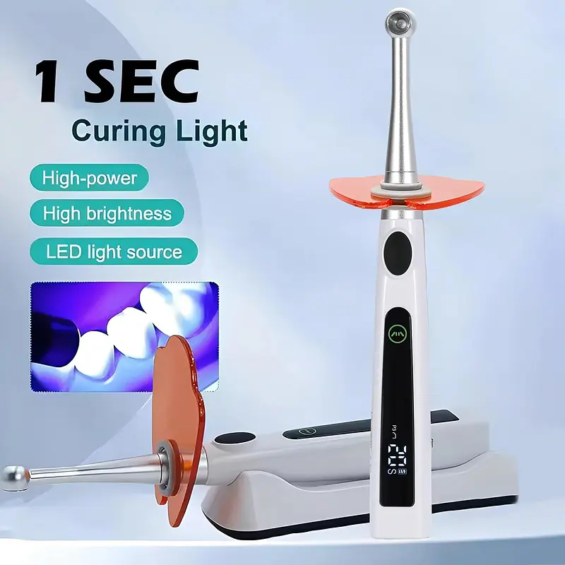 Eko-AI 1 Second LED Dental Curing Light Cordless Rechargeable | 4 Curing Programs, Cordless Design, Rechargeable Battery, LED Technology, 1 Second Cure - Master