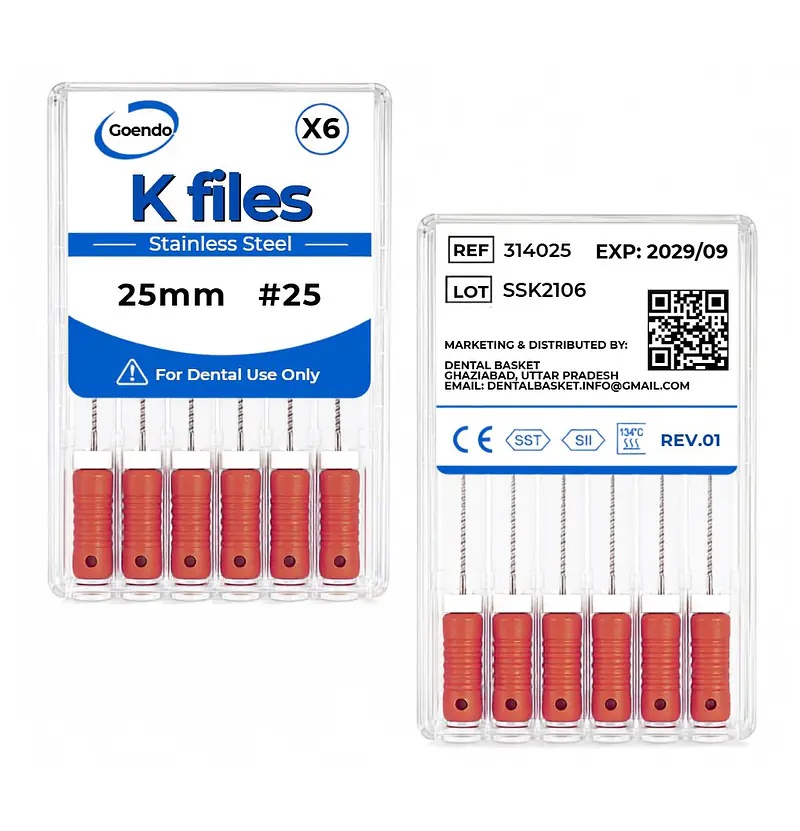 K-File #25 Length 25mm Stainless steel : GoEndo Brand - Master