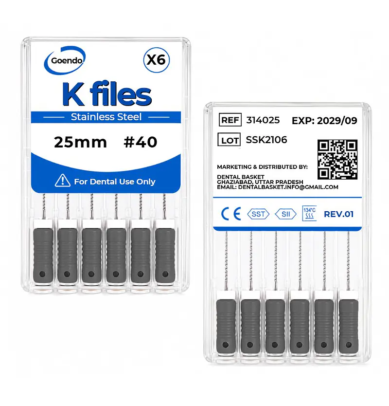 K-File #40 Length 25mm Stainless steel : GoEndo Brand - Master