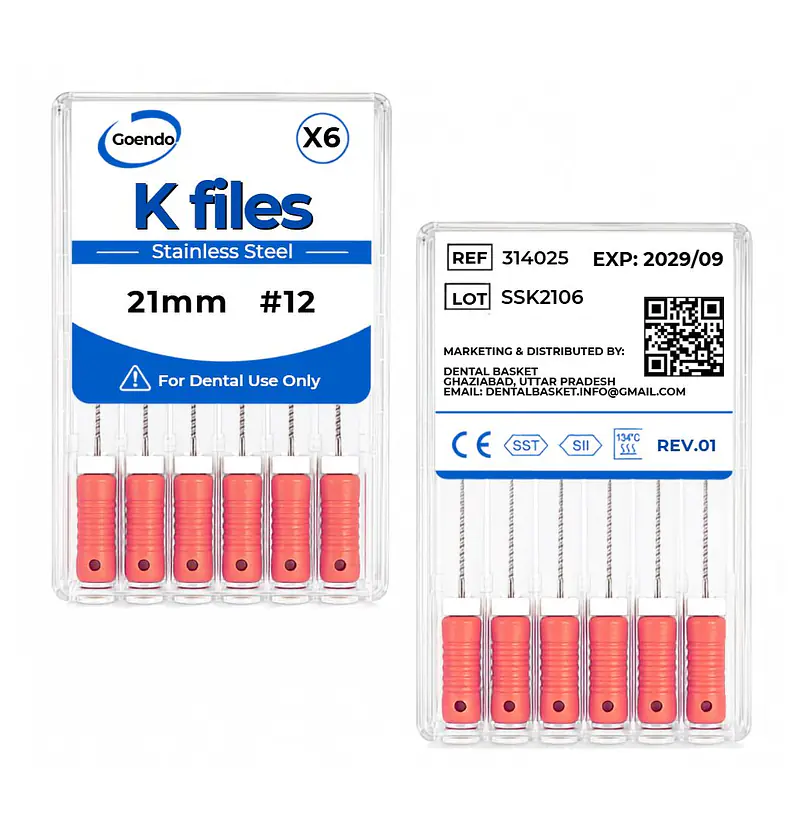 K-File #12  Length 21mm Stainless steel : GoEndo Brand - Master
