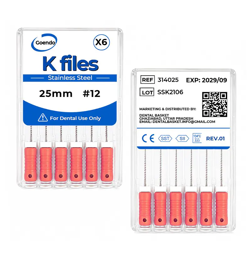 K-File #12  Length 25mm Stainless steel : GoEndo Brand - Master