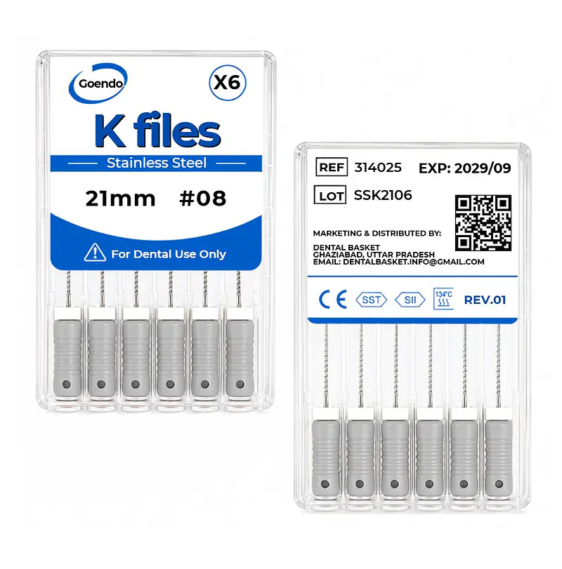 K-File #08 Length 21mm Stainless steel : GoEndo Brand - Master