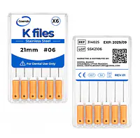 K-File #06 Length 21mm Stainless steel : GoEndo Brand - Master