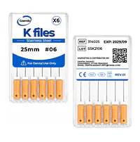K-File #06 Length 25mm Stainless steel : GoEndo Brand - Master